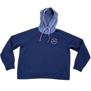 Under Armour  Rival Cb Fleece Top, Color Midnight Navy/Aurora Purple/Jellyfish